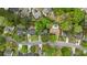 Aerial shot highlighting the property's location within a lush, green neighborhood at 181 Commons Way, Goose Creek, SC 29445