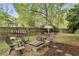 Backyard with a firepit seating area and lush greenery, perfect for outdoor entertaining and relaxation at 181 Commons Way, Goose Creek, SC 29445