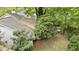 Overhead view of the backyard, showcasing the patio, yard, and mature trees at 181 Commons Way, Goose Creek, SC 29445