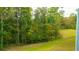 View of the green backyard of the property, bordered by a lush green wooded area at 181 Morning View Way, Moncks Corner, SC 29461