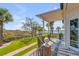 Manicured backyard with mature landscaping overlooking a waterway at 1954 Sandy Point Ln, Mount Pleasant, SC 29466