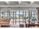 Living room with scenic water views from the wall of glass doors at 1954 Sandy Point Ln, Mount Pleasant, SC 29466