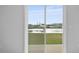 A close up of the backyard view from the sliding glass door, the backyard has a pond at 287 Watersglen Dr, Summerville, SC 29486