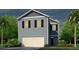 Charming two-story home with blue siding, black shutters, manicured lawn, and a two-car garage at 298 Watersglen Dr, Summerville, SC 29486