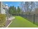 Beautiful backyard with artificial turf, a stone patio, and a privacy fence for outdoor enjoyment at 3697 Stamler Ct, Mount Pleasant, SC 29466