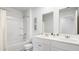Bright bathroom featuring double sinks, vanity, tub and shower combination at 384 Willows Crescent Dr, Moncks Corner, SC 29461