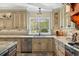 Beautiful kitchen featuring custom cabinets, stainless steel appliances, and a window view of the backyard at 4217 Sawgrass Dr, Charleston, SC 29420