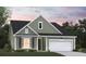 Charming single-Gathering home with green siding, black shutters, and a two-car garage at 457 White Magnolia St, Moncks Corner, SC 29461