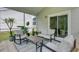 Cozy screened-in porch with neutral furniture and views of the yard at 86 Red Bluff St, Summerville, SC 29483