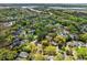 High-angle view of a charming neighborhood surrounded by trees and waterways at 1 Colleton Dr, Charleston, SC 29407
