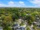 Bird's-eye view highlighting a leafy neighborhood and showcasing a mix of architectural home styles at 1 Colleton Dr, Charleston, SC 29407