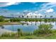 Beautiful pond with native landscaping and a sign for pond access at 100 Tidewater Way, Charleston, SC 29492