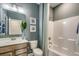 Bright bathroom with a vanity, toilet, and shower featuring stylish fixtures and decor at 1000 Winding Grove Ln, Moncks Corner, SC 29461