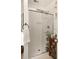 Modern bathroom features a sleek glass shower with tiled walls and built-in niche for a clean, luxurious feel at 1012 Ashley Ave, Charleston, SC 29403