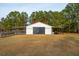 A white barn surrounded by trees on a property with fencing at 1068 Witherbee Rd, Moncks Corner, SC 29461