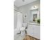 Bathroom featuring a shower-tub combo, granite vanity, and neutral wall color at 1160 Old Field Dr, Summerville, SC 29483