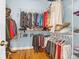 Walk-in closet with organized shelving and hanging space for clothing storage at 1243 Appling Dr, Mount Pleasant, SC 29464