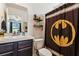 Functional bathroom with vanity and a unique, themed shower curtain at 161 Brittondale Rd, Summerville, SC 29485