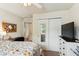 Bedroom features a ceiling fan for air flow and closet for storage at 161 Brittondale Rd, Summerville, SC 29485