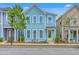 Charming two-story home with a striking blue exterior and a cheerful yellow front door at 1656 Indy Dr, North Charleston, SC 29405