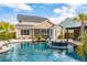 Backyard oasis featuring a luxurious pool with a built-in spa and a screened-in porch for outdoor relaxation at 184 Clearblue Loop, Summerville, SC 29486