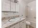 A bathroom with an oval sink, a large vanity, and a tub/shower combination at 203 Elliott Dr, Ladson, SC 29456