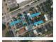 Aerial view showing property lines for 229 and 227 Fishburne St, and 3 Woodall Court at 227/229/3 Fishburne/Woodall St, Charleston, SC 29403
