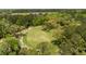 Scenic aerial view of green field, access road, and surrounding woodland at 2885 Plow Ground Rd, Johns Island, SC 29455