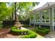 Picturesque backyard with a lovely water fountain, trimmed hedges, and views of the house at 3030 Baltimore St, Charleston, SC 29492