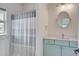 Stylish bathroom featuring a modern vanity and a shower curtain for a practical and elegant design at 310 Ripple Park Dr, Summerville, SC 29486