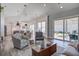 Spacious living room with a view of the open floor plan, kitchen and dining area at 310 Ripple Park Dr, Summerville, SC 29486