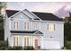 Charming two-story home with gray siding, a black roof, and an attached two-car garage at 455 White Magnolia St, Moncks Corner, SC 29461