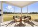 This screened porch features comfortable patio furniture and beautiful views at 455 White Magnolia St, Moncks Corner, SC 29461