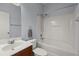Bright bathroom features a combined shower and bathtub with modern fixtures at 5224 Stonewall Dr, Summerville, SC 29485