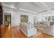 Spacious living room with hardwood floors, recessed lighting, and an open layout at 66 New Settlement Rd, Kiawah Island, SC 29455