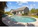 Beautiful backyard featuring a sparkling pool surrounded by lush landscaping, perfect for relaxation and outdoor enjoyment at 711 Farm Cottage Ln, Charleston, SC 29412