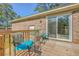 Cozy back deck with outdoor seating perfect for relaxing or entertaining in the backyard at 100 Lipman St, Summerville, SC 29483