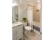 Bright and clean bathroom featuring a shower-tub combo and a granite vanity at 10032 Randall, McClellanville, SC 29458