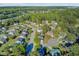 Extensive aerial view of residential area, showcasing numerous homes surrounded by lush greenery at 101 Writing Ct, Ladson, SC 29456