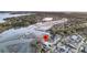 Aerial view with pin location of waterfront community shows proximity to natural landscapes at 1063 Hills Plantation Dr, Charleston, SC 29412