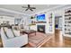 Comfortable living room with a fireplace, built-in shelves, and an open floor plan at 1063 Hills Plantation Dr, Charleston, SC 29412