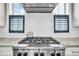 Close up on the kitchen stove with a stainless steel range hood and granite counter at 1063 Hills Plantation Dr, Charleston, SC 29412
