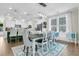 Elegant dining room with pendant lighting, adjacent to kitchen, with bench seating and area rug at 113 Sugarberry Way, Summerville, SC 29485
