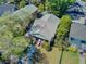 Stunning aerial view showcasing the charming home, lush landscaping, and surrounding neighborhood at 1157 King St, Charleston, SC 29403
