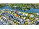Aerial view of neighborhood homes with lush landscaping and a community swimming pool at 1700 Paradise Lake Dr, Mount Pleasant, SC 29464