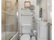 Bathroom featuring a shower, toilet, vanity with sink and a mirror at 2 Bedons Aly, Charleston, SC 29401