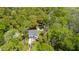 Expansive aerial view showcases a home with a pool, nestled in a lush, densely wooded landscape at 2111 Nicholas David Path, Johns Island, SC 29455