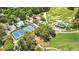 Aerial view of the golf course, pool, and tennis courts providing a comprehensive overview of the recreational facilities at 225 Silverwood Ln, Summerville, SC 29485