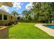Lush backyard with in-ground swimming pool and well-maintained lawn at 307 Fairington Dr, Summerville, SC 29485
