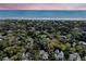 Breathtaking aerial view showcasing a lovely community near the beautiful blue ocean under the pink sky at 410 Ocean Oaks Ct, Kiawah Island, SC 29455